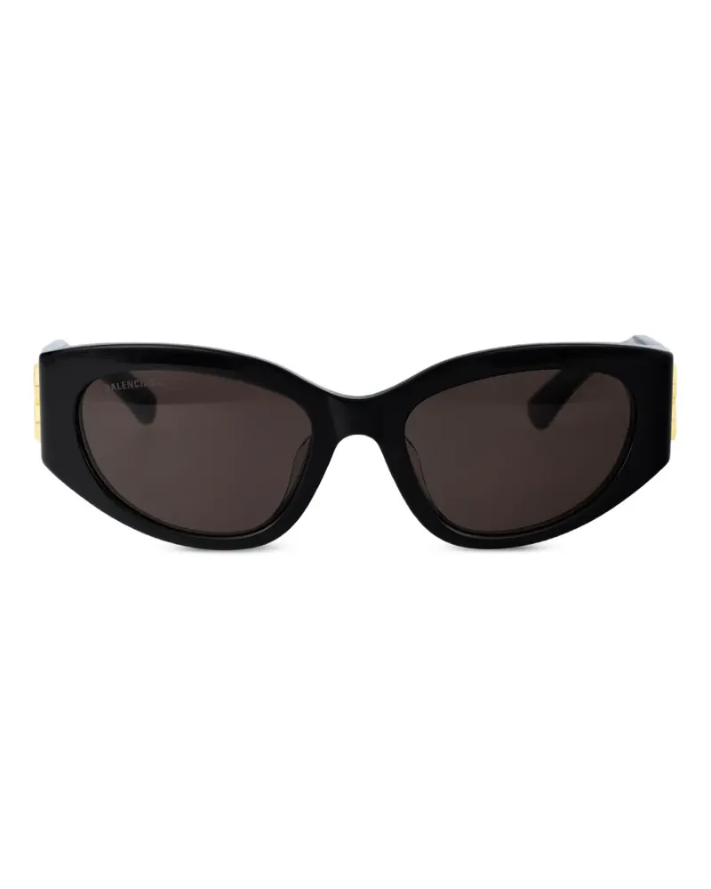 Balenciaga Bossy Sonnenbrille mit rundem Gestell - Schwarz Schwarz