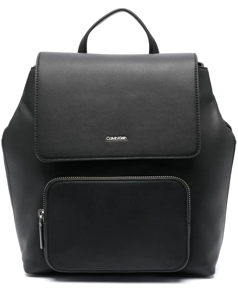 Calvin Klein Rucksack mit Logo-Schild Schwarz