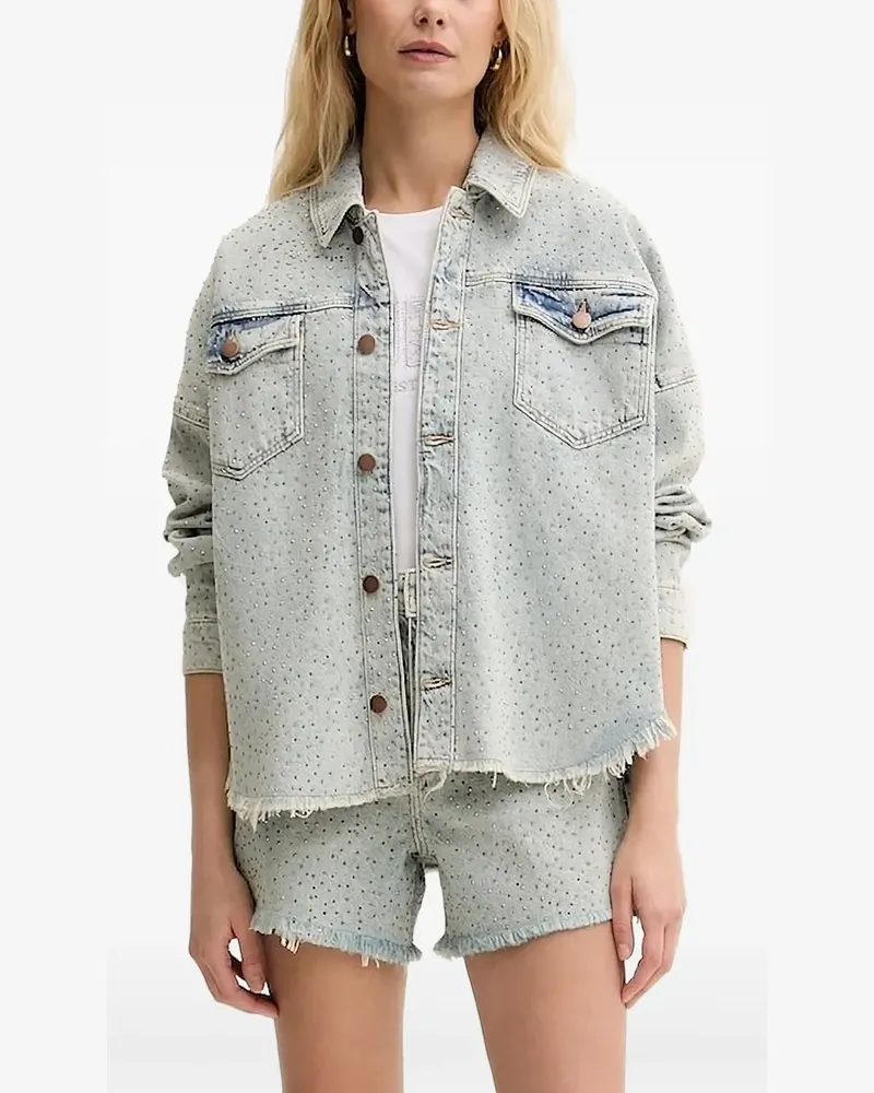 Guess Verzierte Cropped-Jeansjacke - Blau Blau