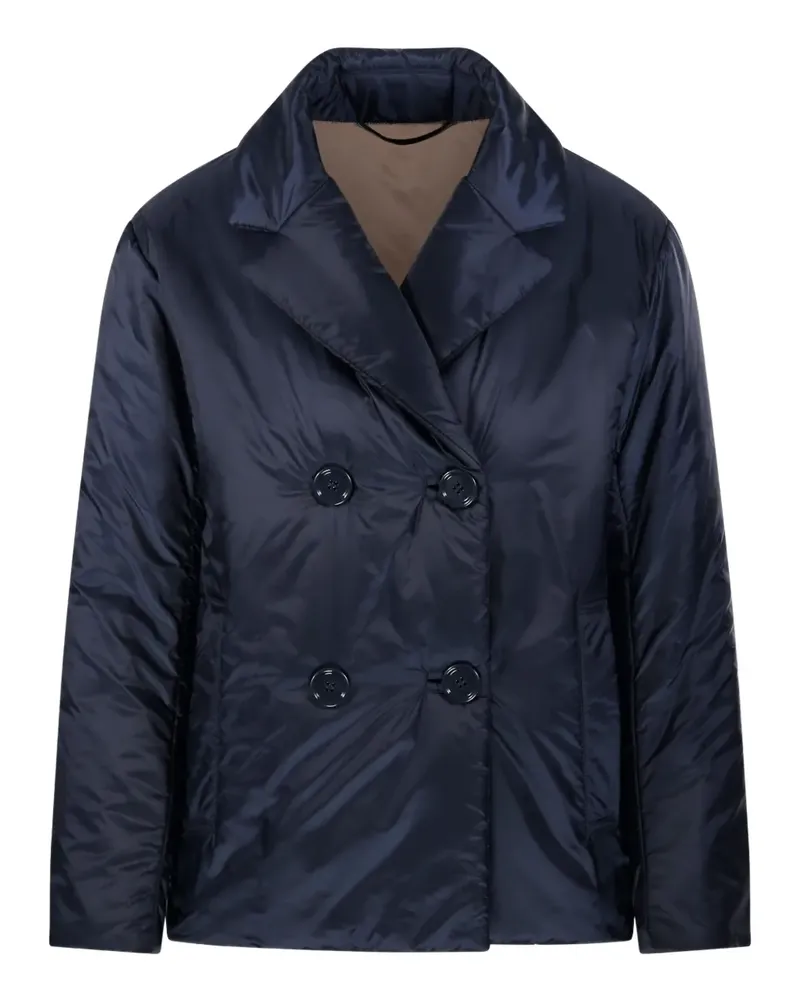 Max Mara Doppelreihiger Mantel - Blau Blau