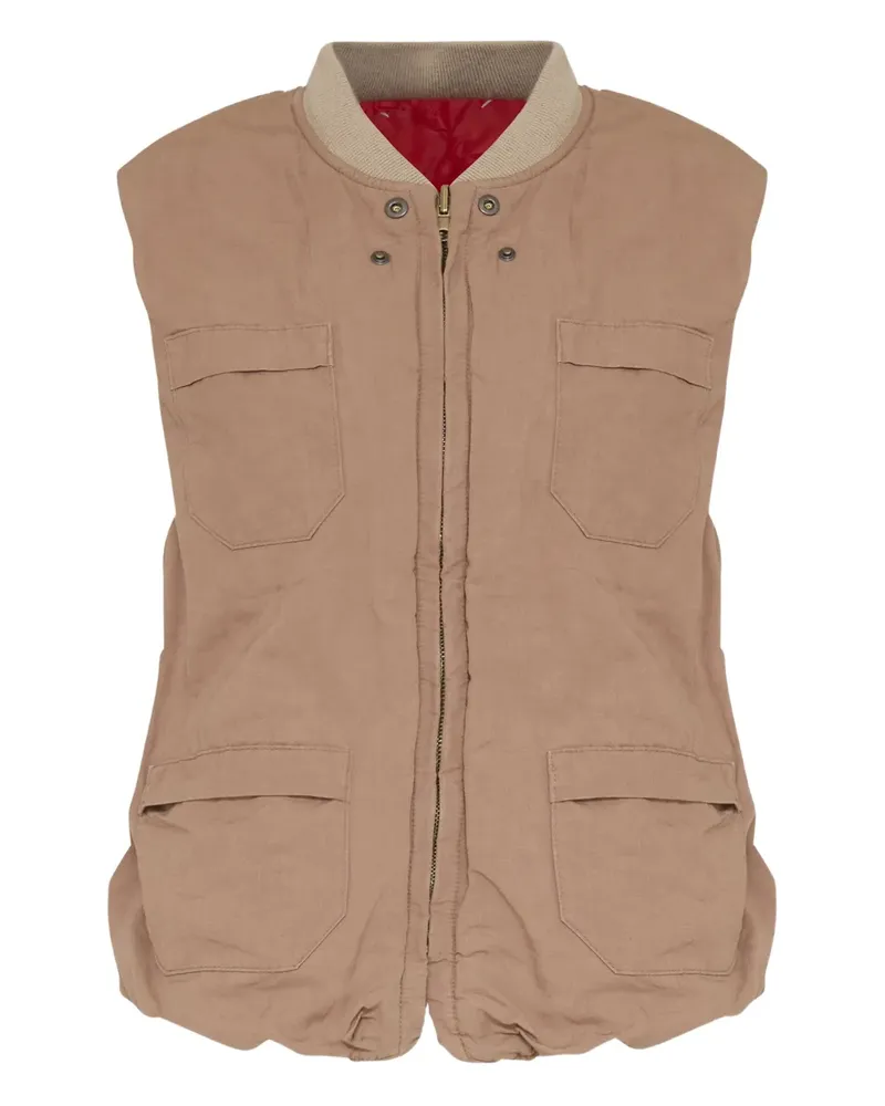 Maison Margiela Weste aus Leinengemisch - Braun Braun