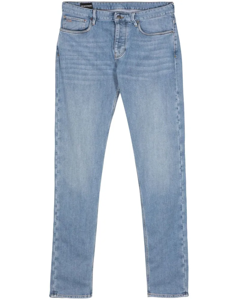 Emporio Armani Tief sitzende Slim-Fit-Jeans - Blau Blau