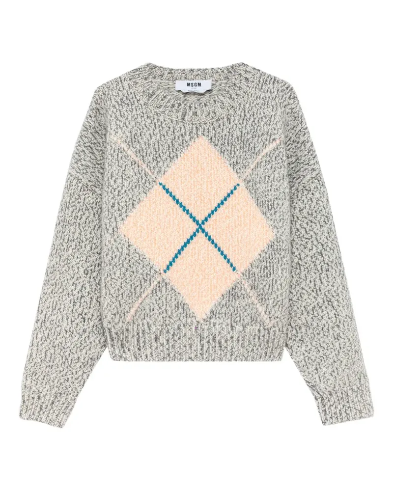 MSGM Pullover mit Argyle-Muster - Grau Grau