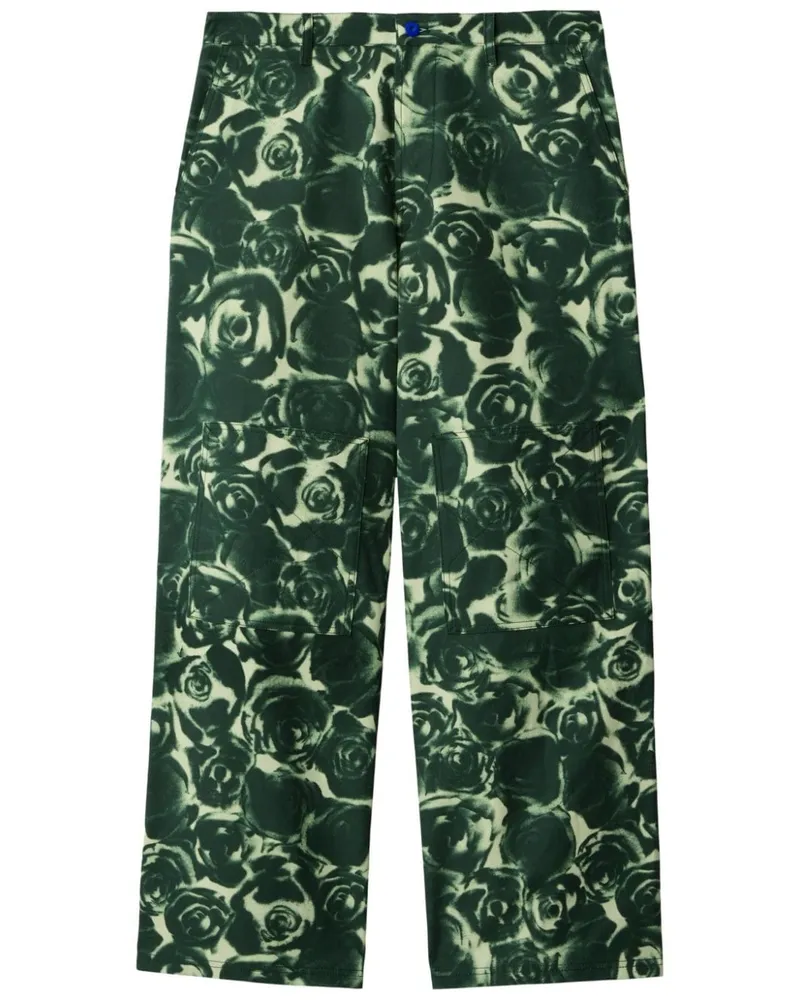 Burberry Hose mit Rosen-Print - Grün Grün
