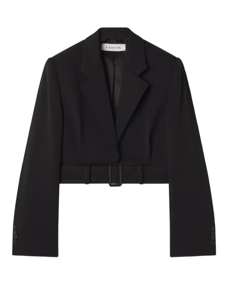Lanvin Kurzgürteljacke aus Wolle - Schwarz Schwarz