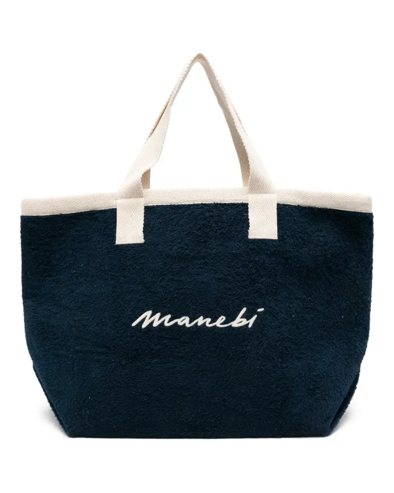 Manebí California Tote Bag mit Logo-Stickerei - Blau Blau