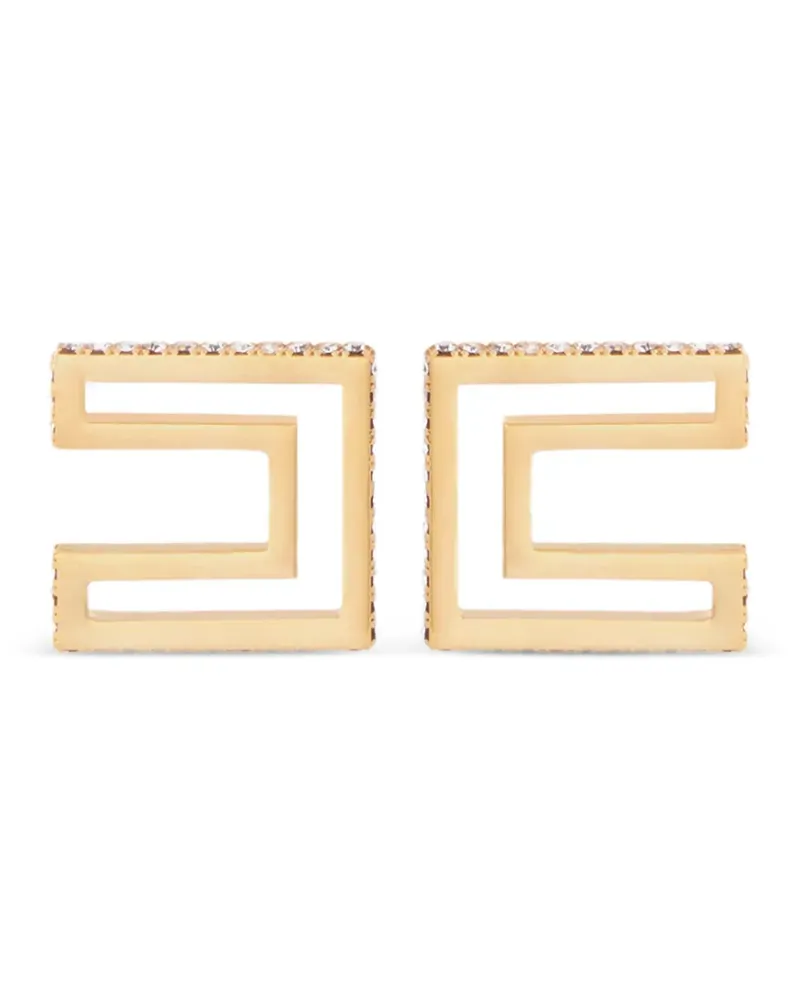 Elisabetta Franchi Ohrringe mit Logo - Gold Gold