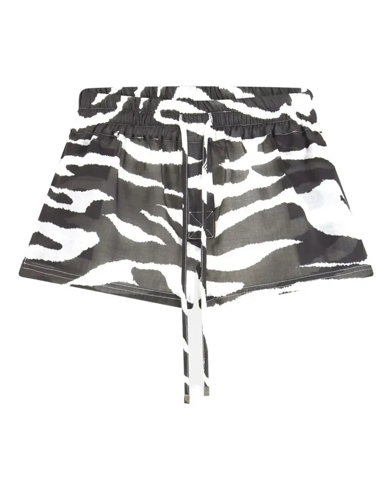 ATTICO Shorts mit Zebra-Print - Weiß Weiß
