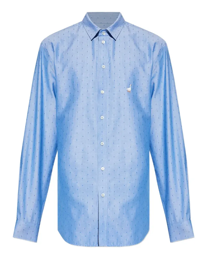 Moschino Goose-embroidered shirt - Blau Blau