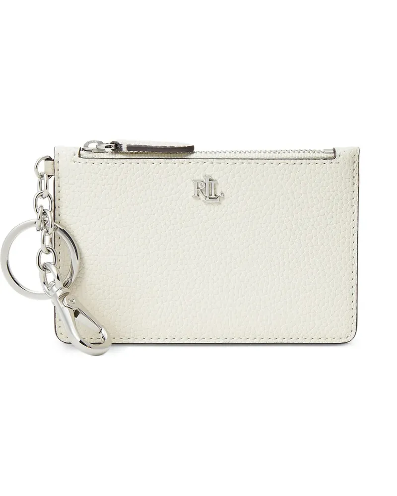 Ralph Lauren logo-plaque pebbled-leather cardholder - Nude Nude