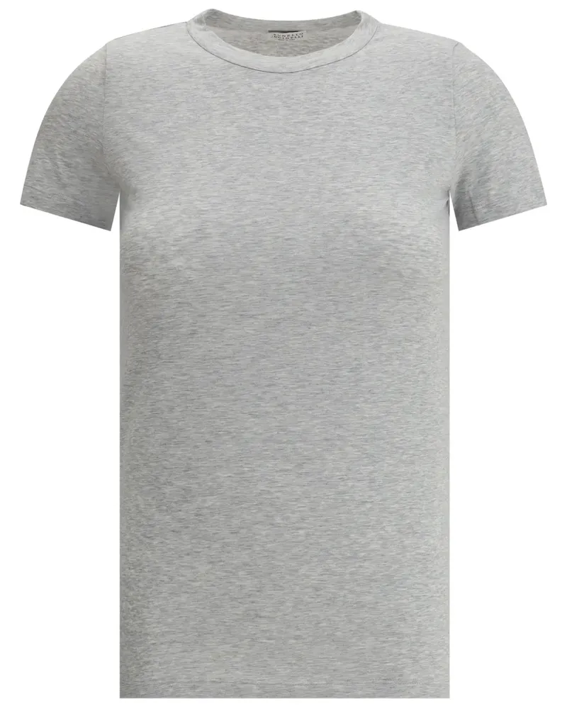 Brunello Cucinelli T-Shirt mit Perlenverzierung - Grau Grau