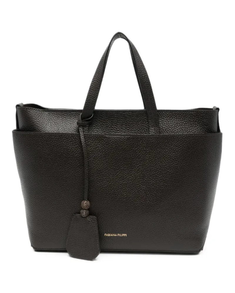 Fabiana Filippi grained leather tote bag - Braun Braun