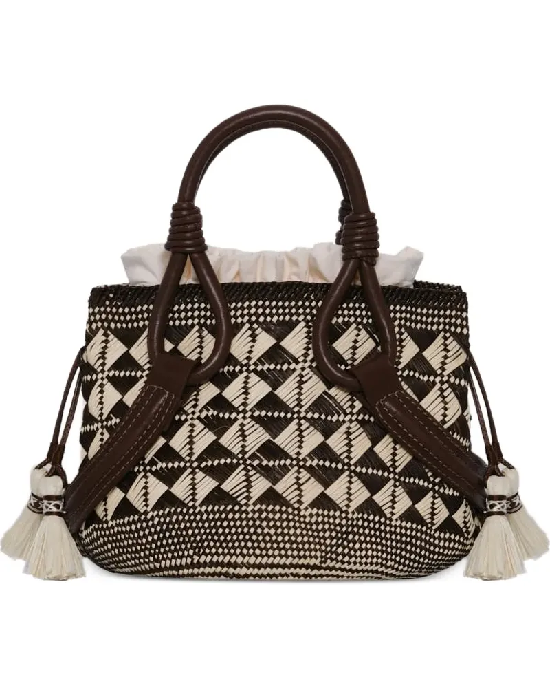 Johanna Ortiz mini Fluid Grace geometric-pattern tote bag - Braun Braun