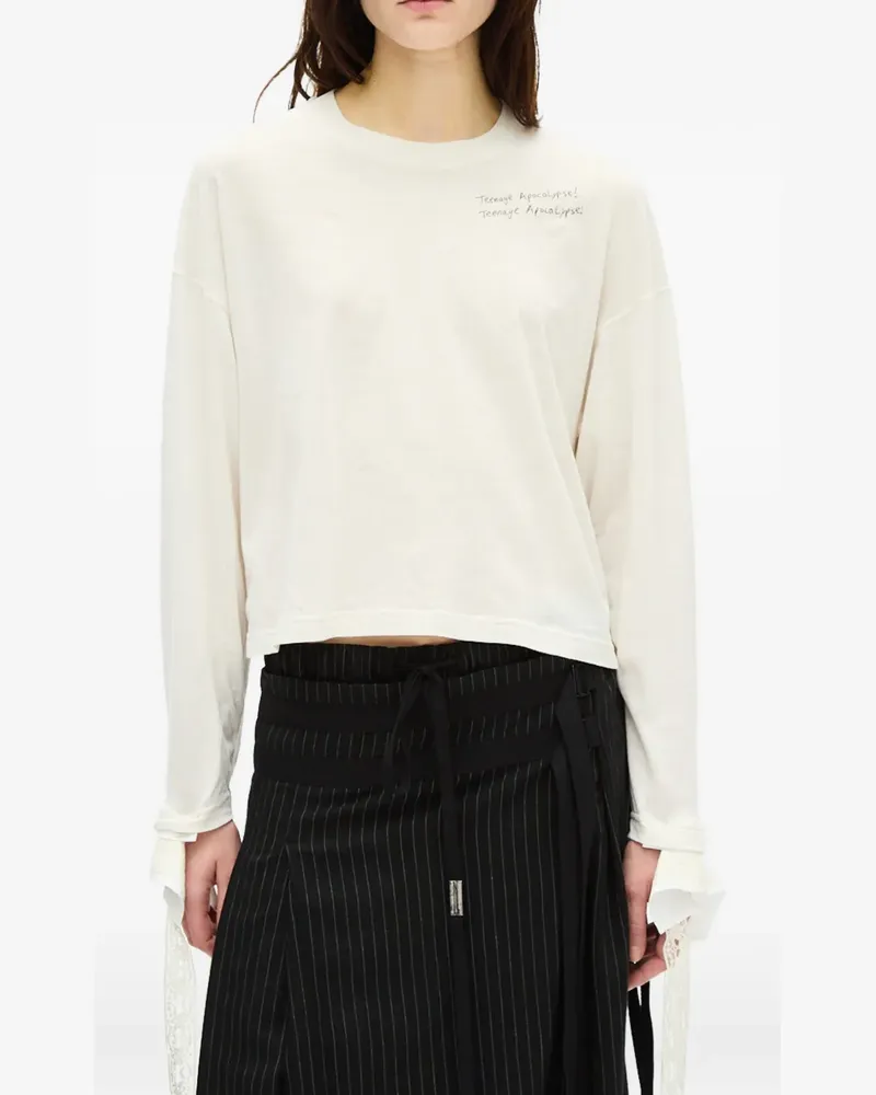 Ann Demeulemeester Niki Langarmshirt - Weiß Weiß