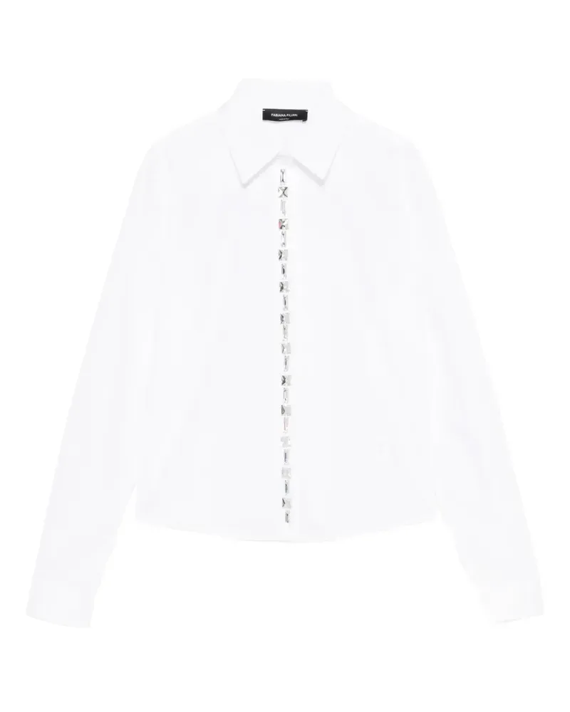 Fabiana Filippi Hemd mit Kristallen - Weiß Weiß