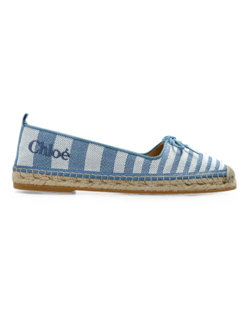 Chloé striped bow-detail espadrilles - Blau Blau
