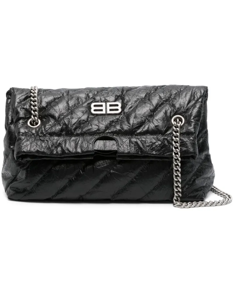 Balenciaga Mittelgroße Schultertasche mit Steppung - Schwarz Schwarz