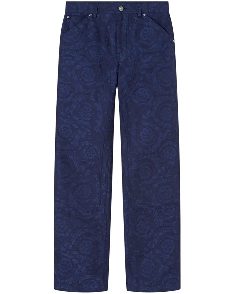 Versace Carpenter-Hose aus Barocco-Jacquard - Blau Blau