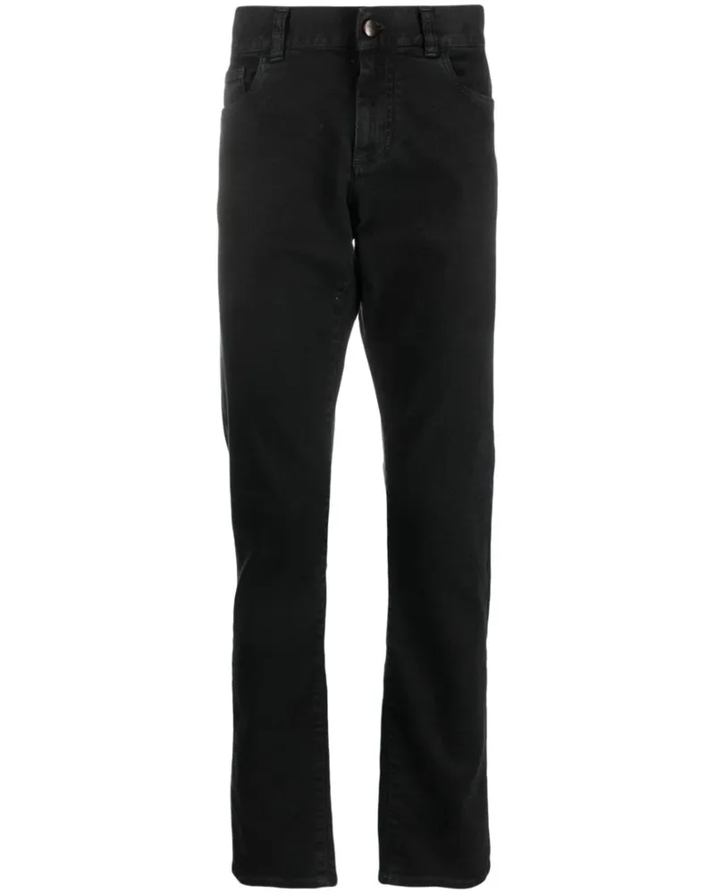 Canali Tief sitzende Slim-Fit-Jeans Schwarz