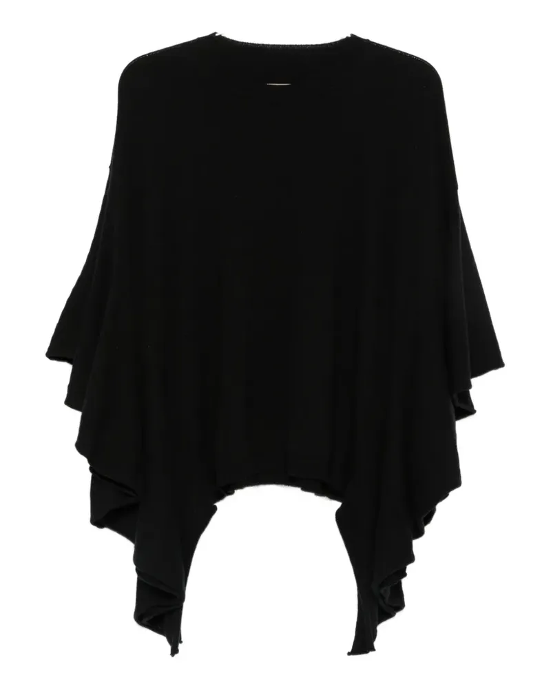 Uma Wang ruffled cape-sleeve jumper - Schwarz Schwarz