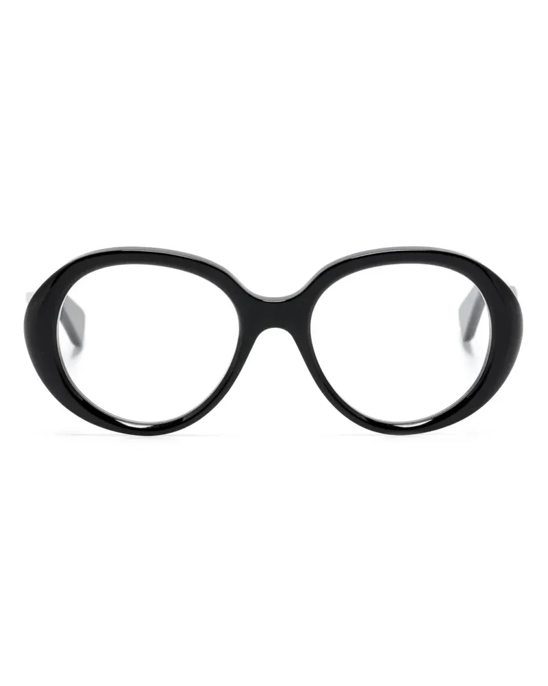Chloé Runde Brille mit Logo-Prägung - Schwarz Schwarz