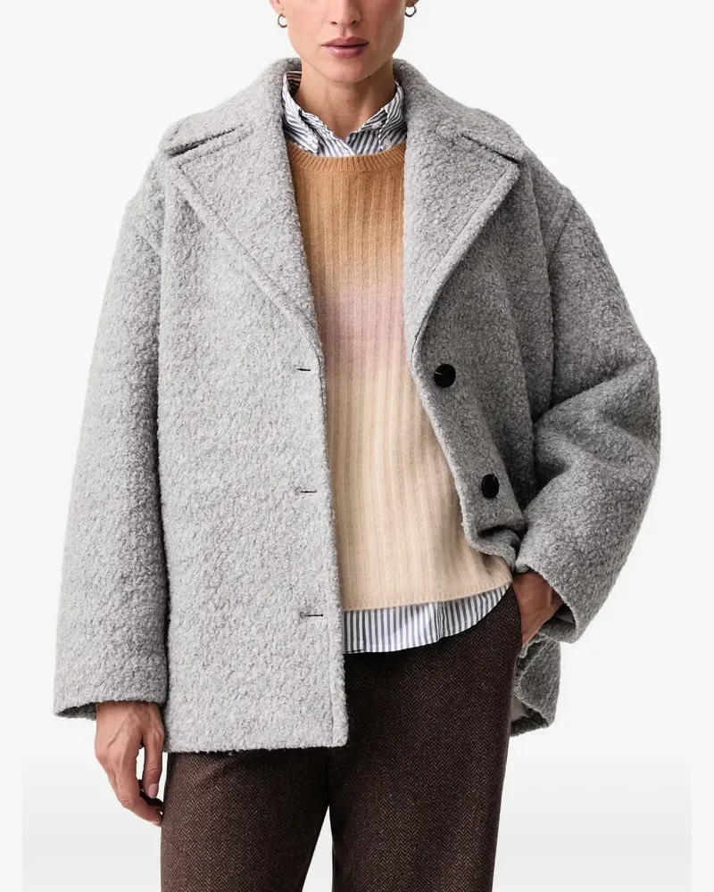 Marc O'Polo Einreihiger Bouclé-Mantel - Grau Grau