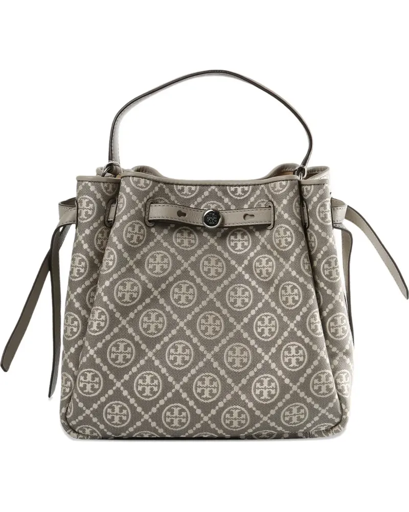 Tory Burch Romy T Monogram bucket bag - Grau Grau