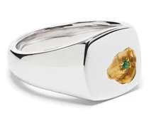 14kt yellow gold emerald signet ring