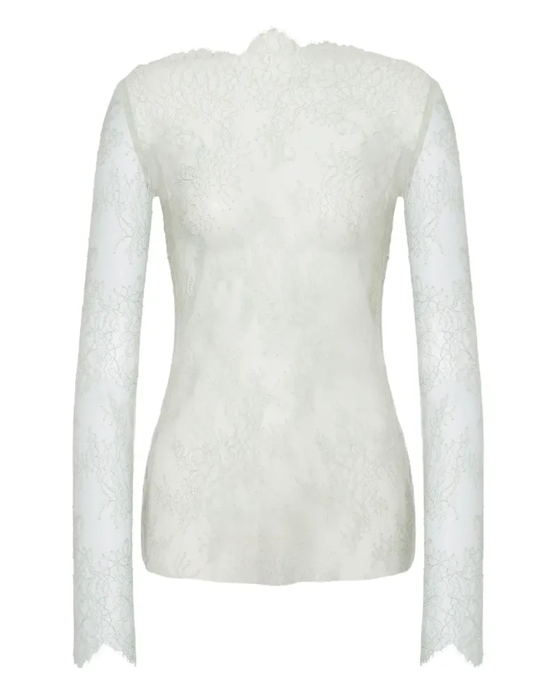 Alberta Ferretti Top mit Spitze - Grau Grau