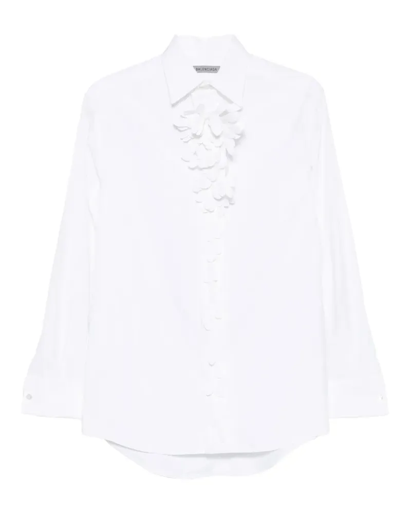 Balenciaga ruffled-detail long-sleeve shirt - Braun Braun