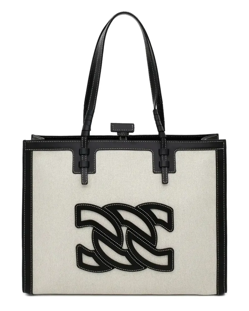 Casadei Beaurivage logo-appliqué shoulder bag - Nude Nude
