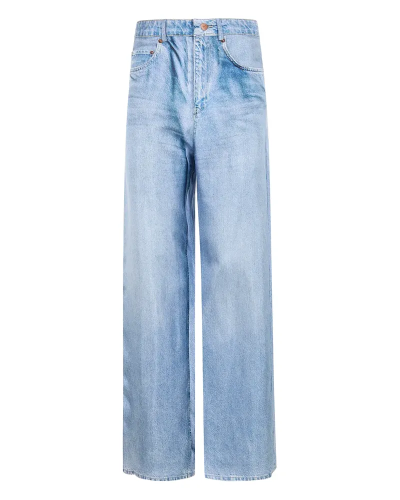 Pierre-Louis Mascia aloe silk faux denim trousers - Blau Blau