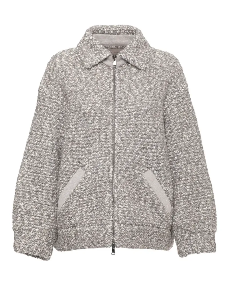 D.EXTERIOR Tweed-Jacke mit Pailletten - Grau Grau