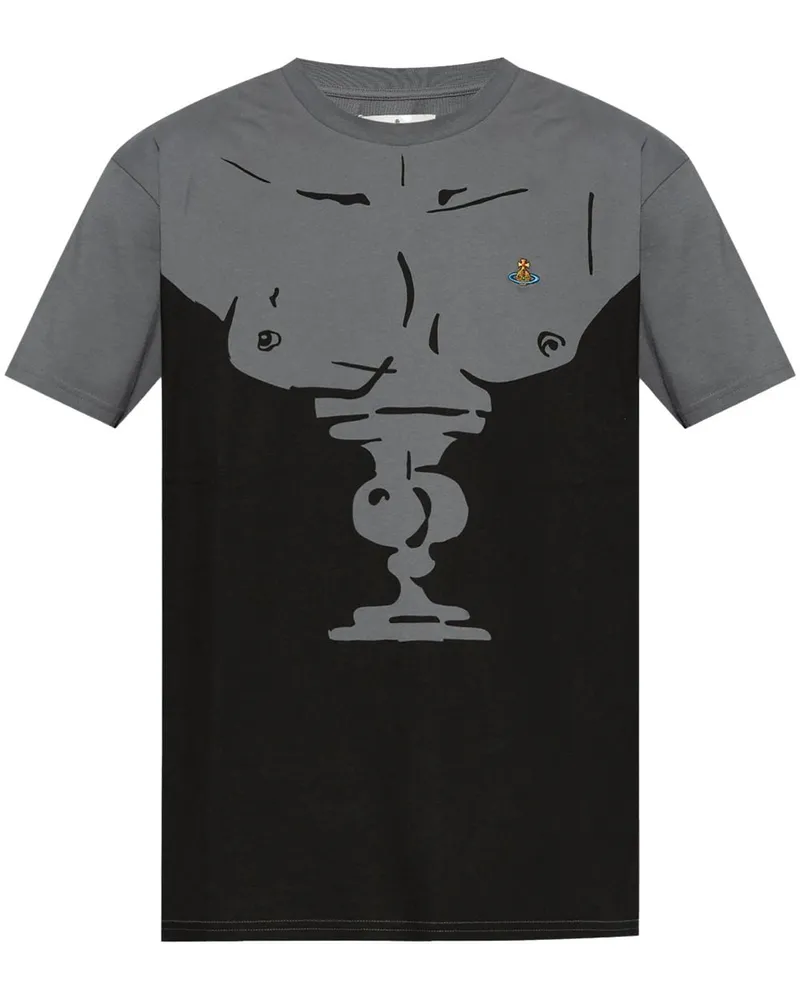 Vivienne Westwood T-Shirt mit grafischem Print Grau