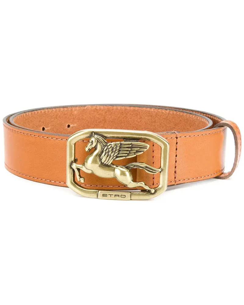 Etro Gürtel mit Pegasus-Schnalle - Braun Braun