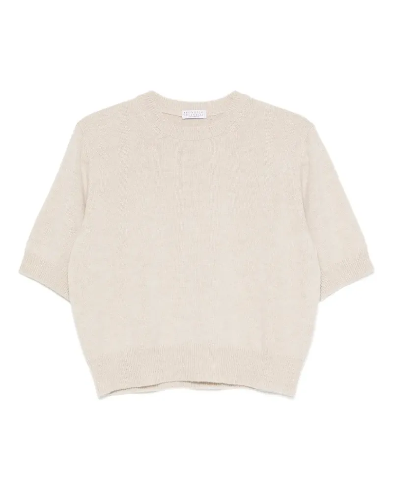 Brunello Cucinelli short-sleeve sweater - Nude Nude