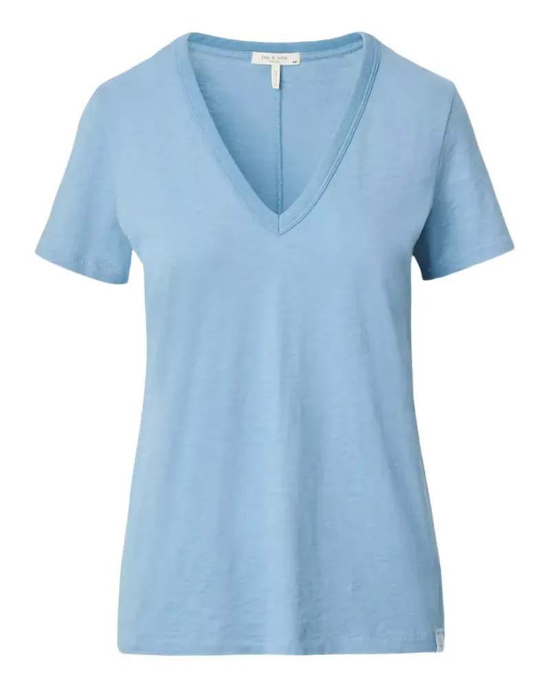 Rag & Bone slub-texture V-neck T-shirt - Blau Blau