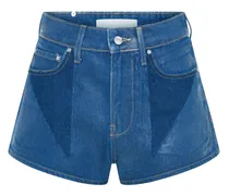 Laminierte Jeans-Shorts mit Abnähern
