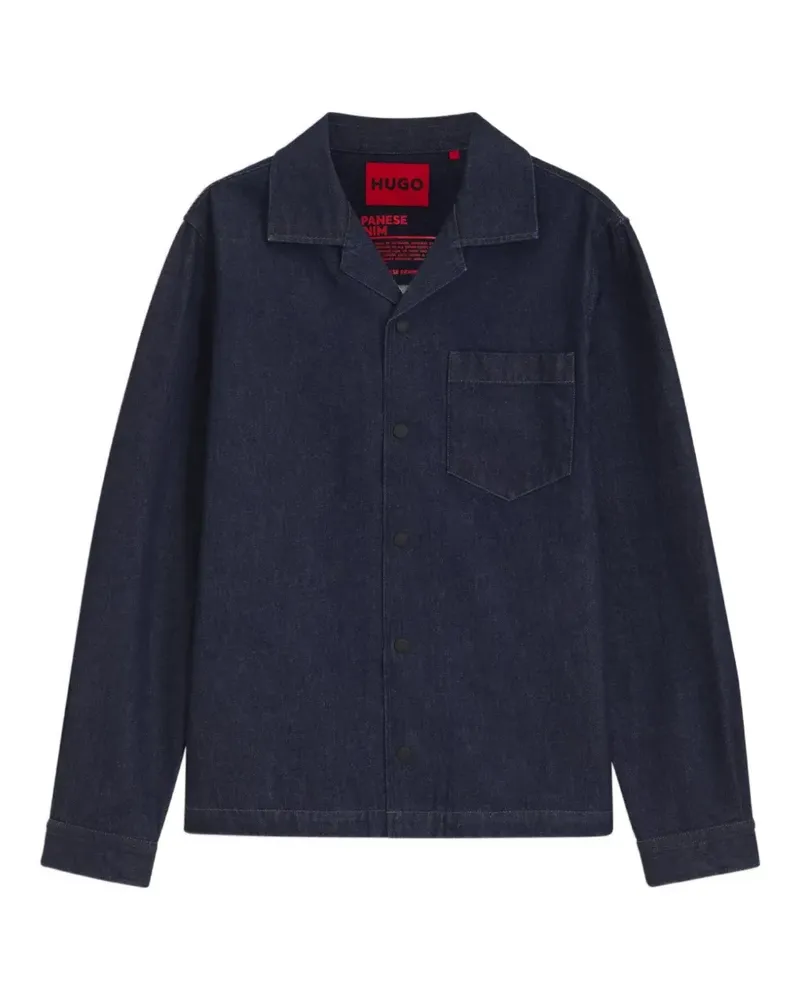 HUGO BOSS Jeansjacke mit Knopfleiste - Blau Blau