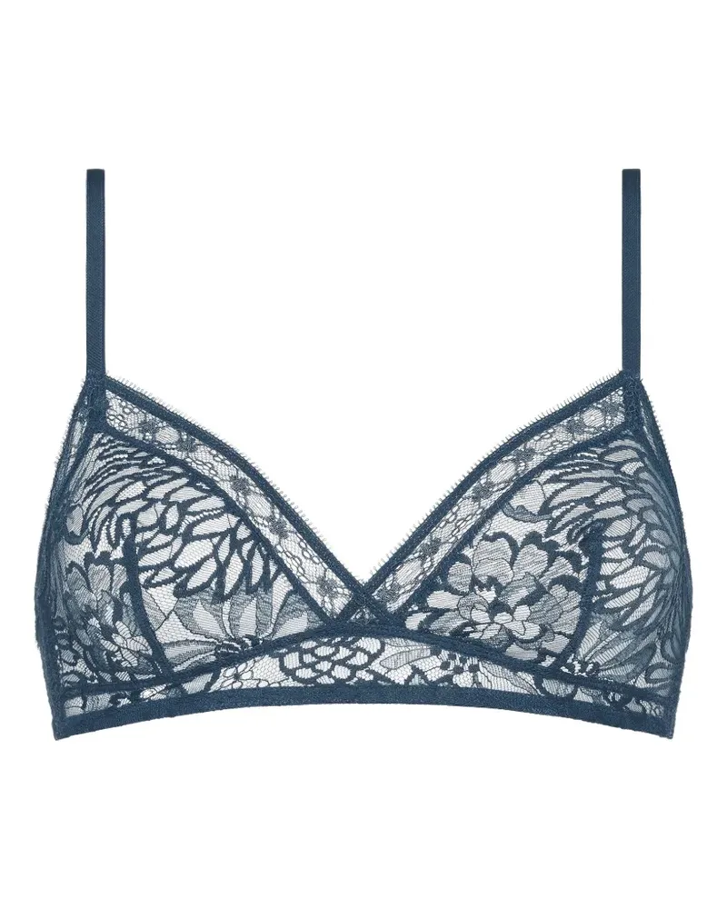 Eres Vestiges Triangel-BH mit Blumenspitze - Blau Blau