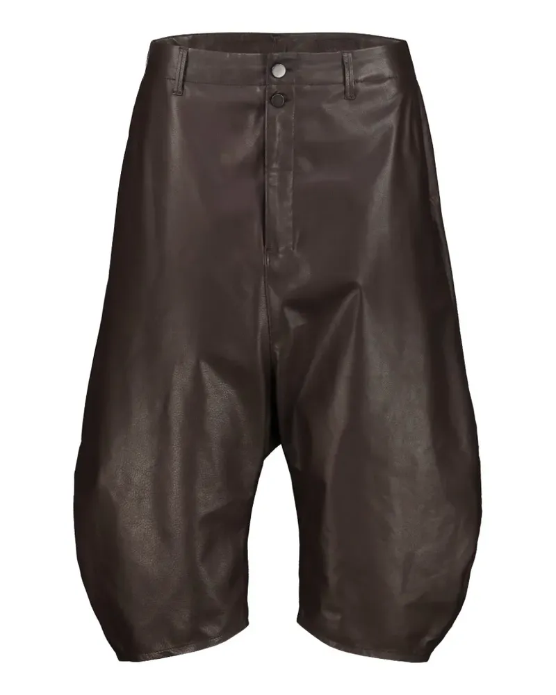 Christophe Lemaire dropped-crotch leather trousers - Braun Braun