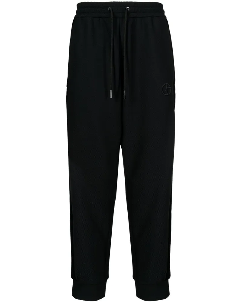 Giorgio Armani Jogginghose mit Logo-Stickerei - Schwarz Schwarz