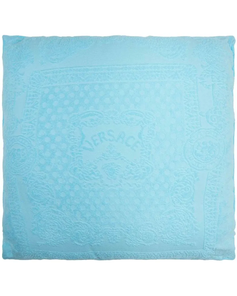 Versace La Vacanza Kissen mit Logo-Stickerei - Blau Blau