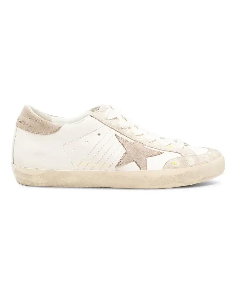 Golden Goose Superstar Sneakers mit Blumenstickerei - Weiß Weiß
