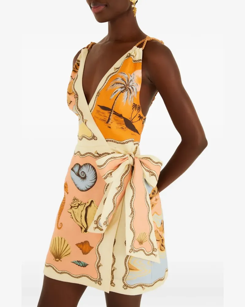 FARM Rio Rio Souvenir scarf-print top - Gelb Gelb
