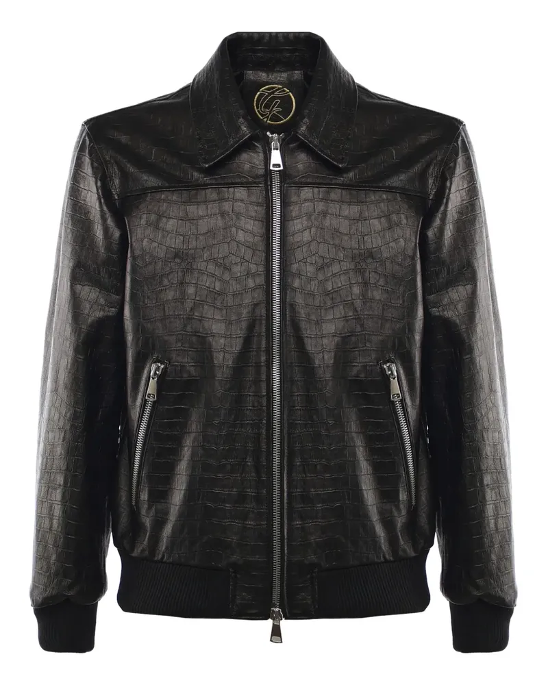 Giuliano Galiano Florence leather bomber jacket - Schwarz Schwarz