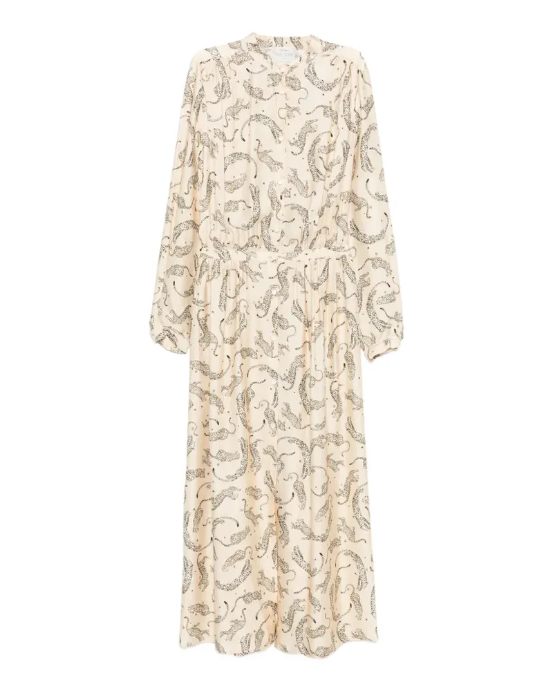 forte_forte Midikleid mit Leoparden-Print - Nude Nude