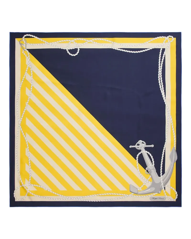 Ralph Lauren Gestreifter Seidenschal - Gelb Gelb