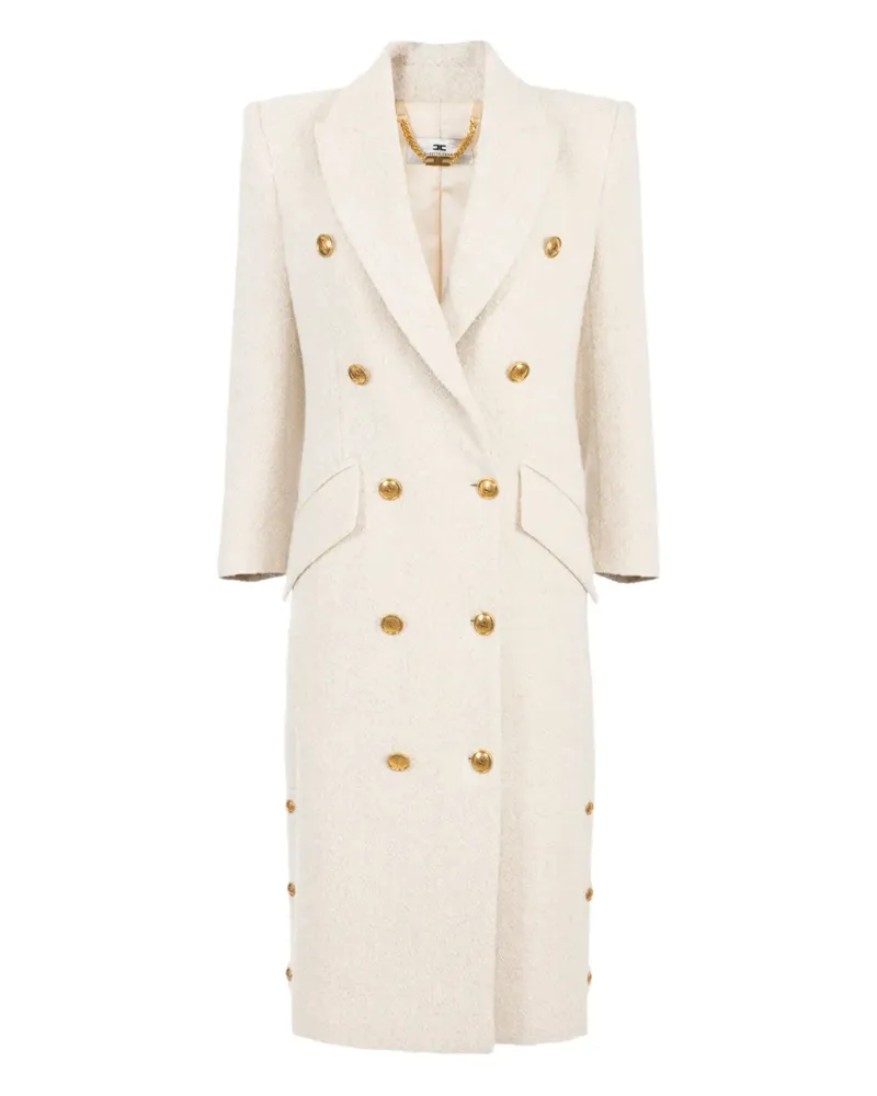 Elisabetta Franchi Doppelreihiger Mantel - Weiß Weiß