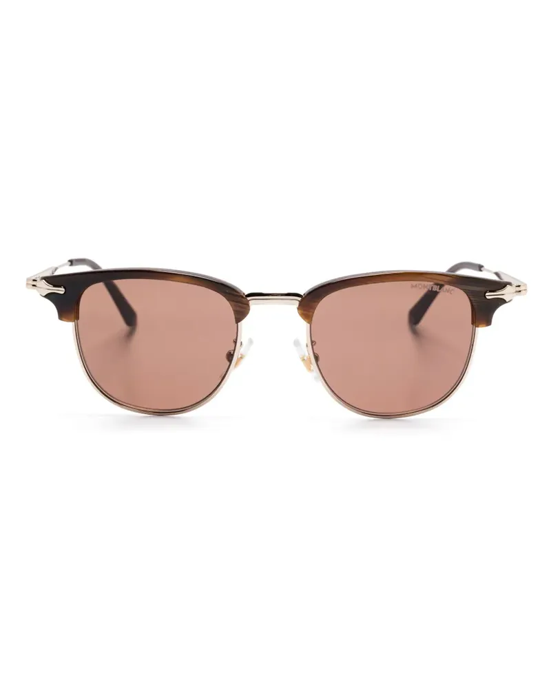 Montblanc Sonnenbrille mit eckigem Gestell - Gold Gold